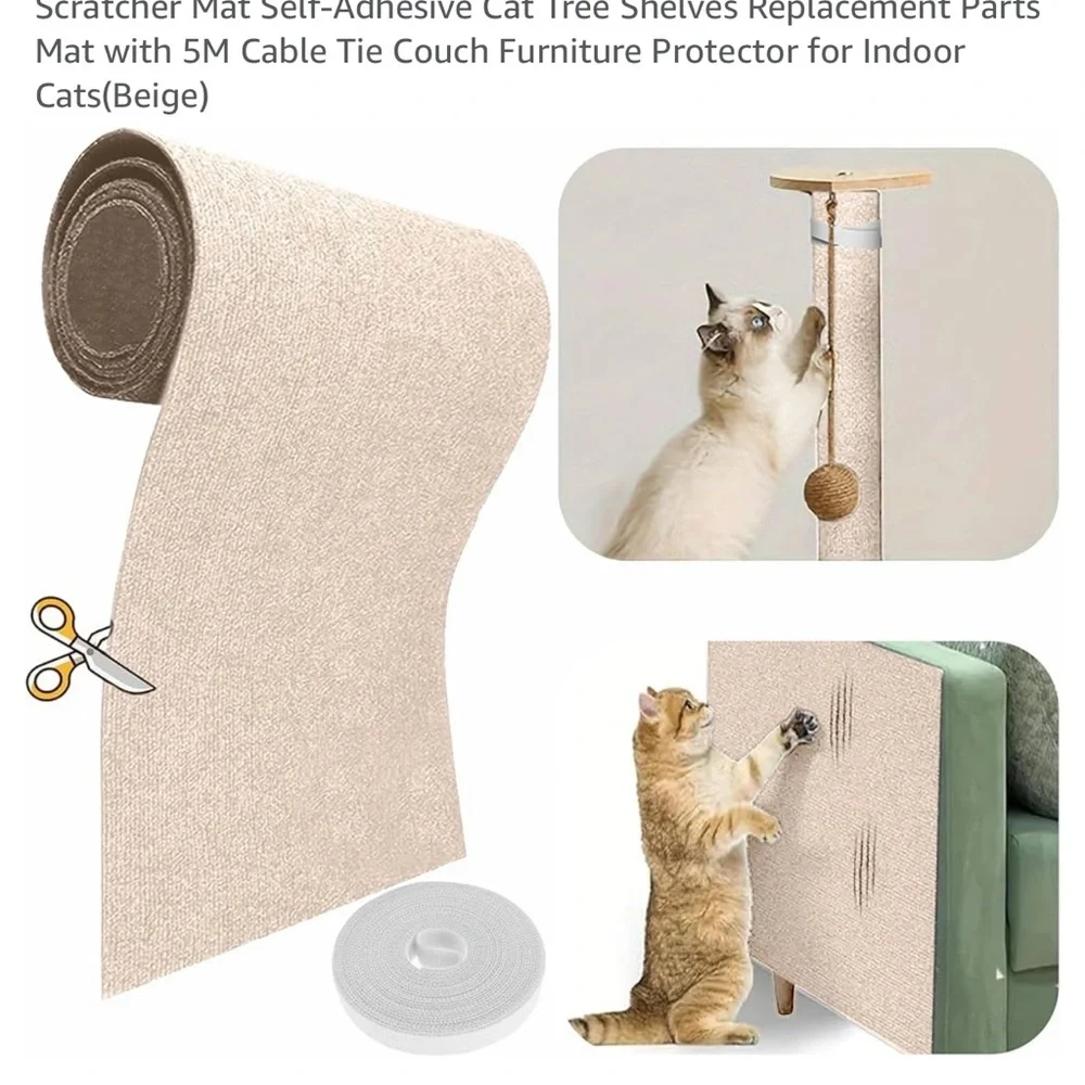 Self-Adhesive Cat Scratcher Mat in Beige